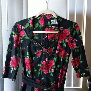 Black Rose print dress